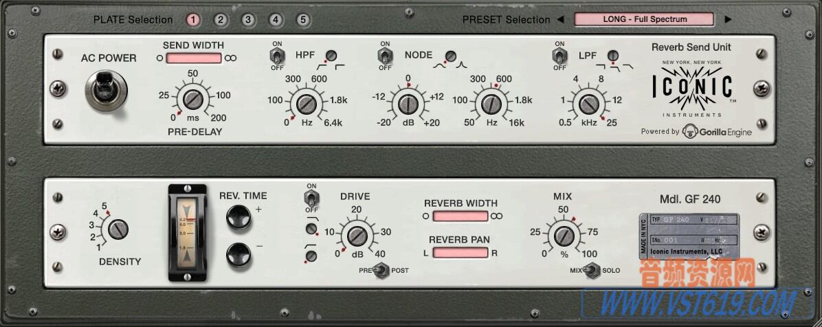 Iconic Instruments GF240 Plate Reverb v1.0.1_WIN-R2R_VST92音频资源网