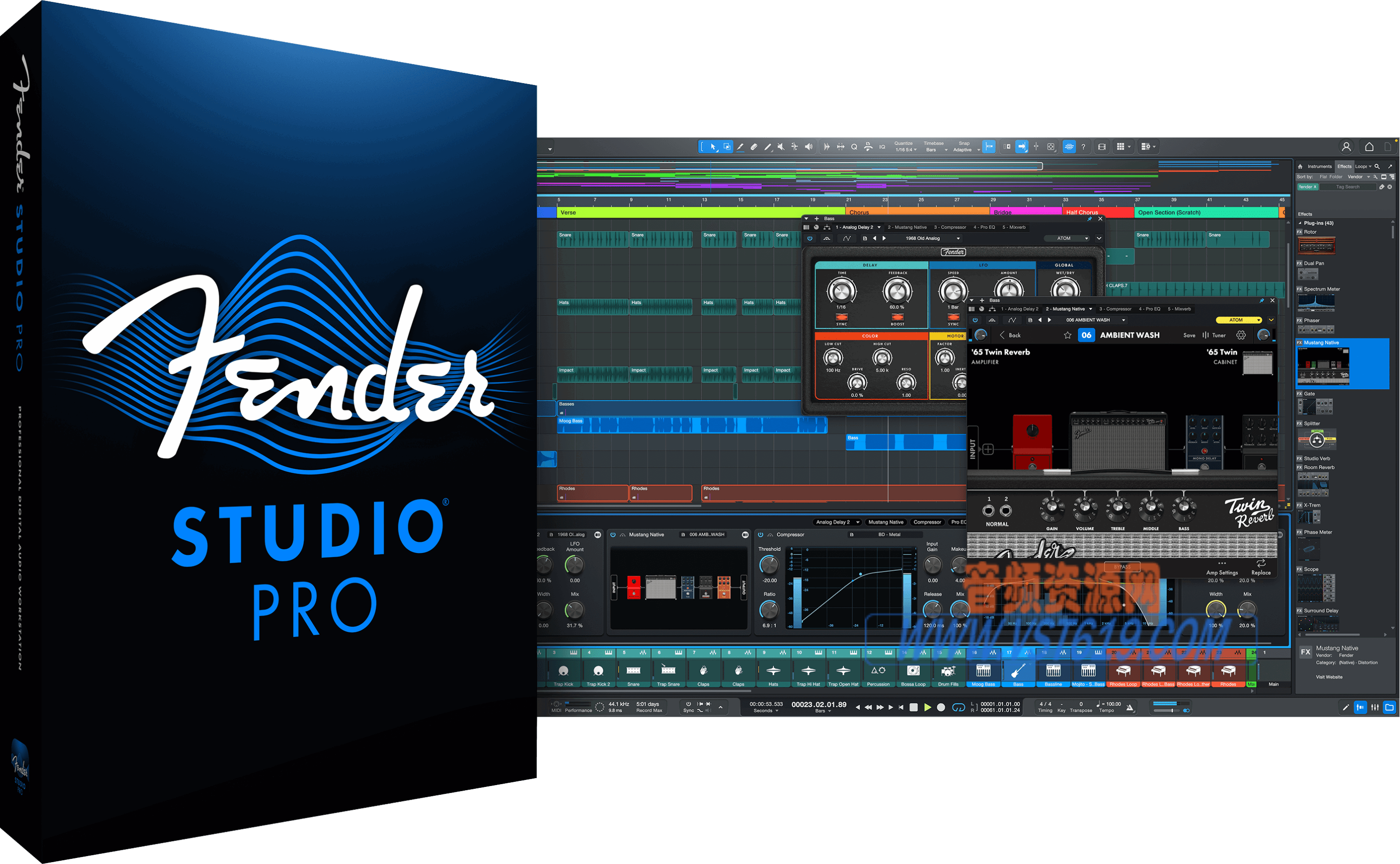 Fender Studio Pro 8 v8.0.0_WIN-R2R_VST92音频资源网